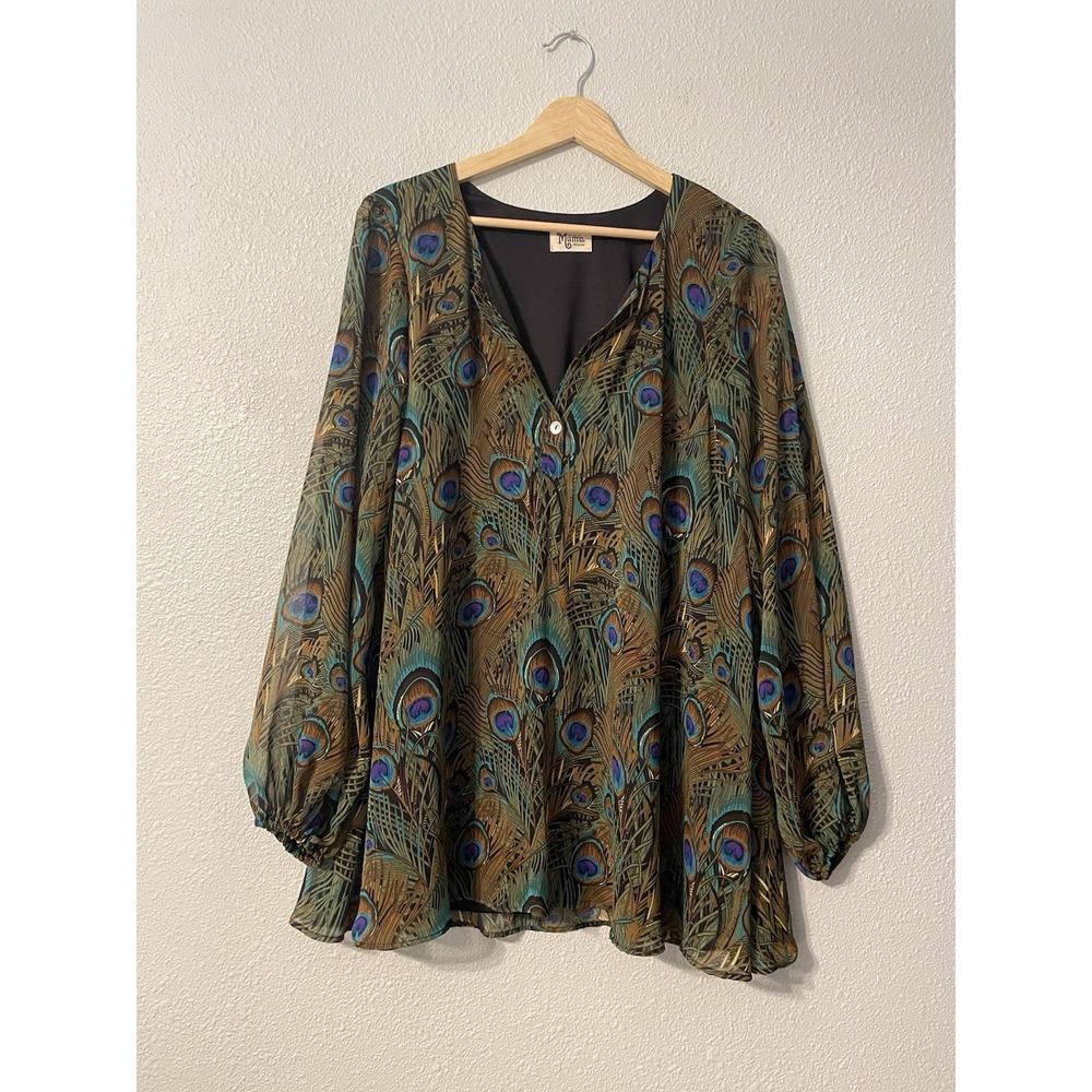 Show Me Your Mumu Women's Mini Dress Sz Medium Peacock‎ Pattern Tunic